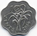 Свазиленд 10 центов 2009 год - Король Мсвати III