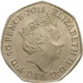 Великобритания 50 пенсов 2018 год -  150 лет со дня рождения Беатрис Поттер, Флопси Банни