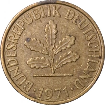ФРГ 5 пфеннигов 1971 год - J