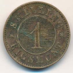 Дания 1 скиллинг ригсмонт 1867 год