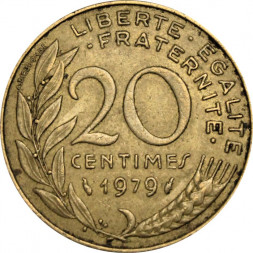 Франция 20 сантимов 1979 год