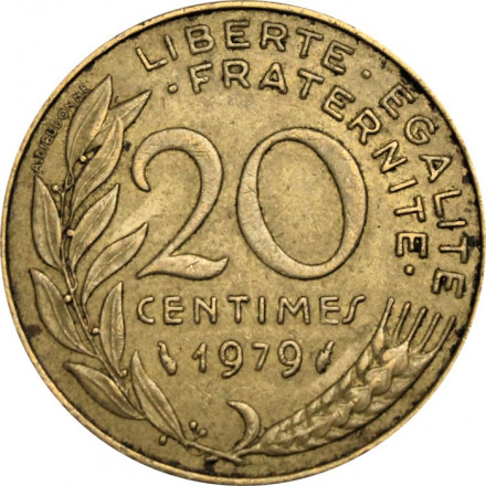 Франция 20 сантимов 1979 год