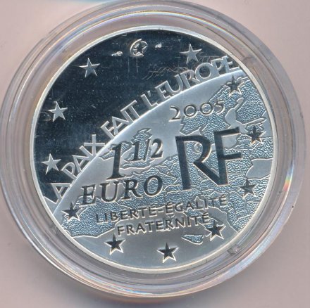 Франция 1,5 евро 2005 год - 60 лет окончанию Второй мировой войны