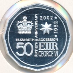 Австралия 50 центов 2002 год - 50 лет правления королевы Елизаветы II