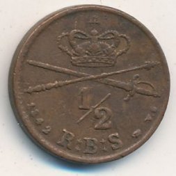 Дания 1/2 ригсбанкскиллинга 1842 год