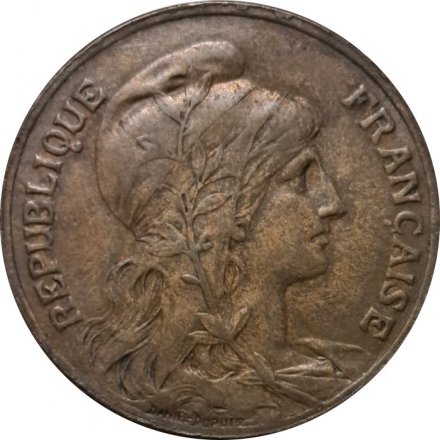 Франция 10 сантимов 1907 год