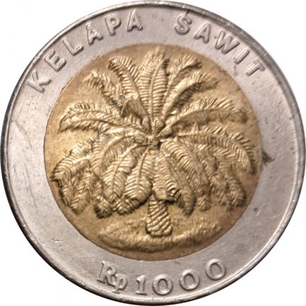 Индонезия 1000 рупий 1995 год - Пальма