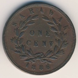 Саравак 1 цент 1886 год