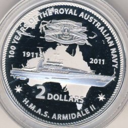 Австралия 2 доллара 2011 год - 100-летие Королевского военно-морского флота Австралии