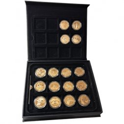 Набор из 16 медалей "Воинская Слава России" Императорский Монетный Двор, в футляре