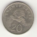 Сингапур 20 центов 2009 год
