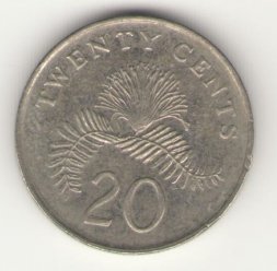 Сингапур 20 центов 2009 год