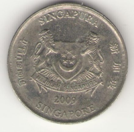 Сингапур 20 центов 2009 год