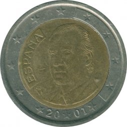 Испания 2 евро 2001 год