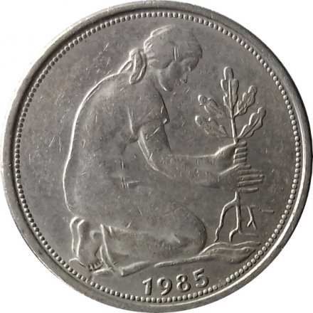 ФРГ 50 пфеннигов 1985 год (F)