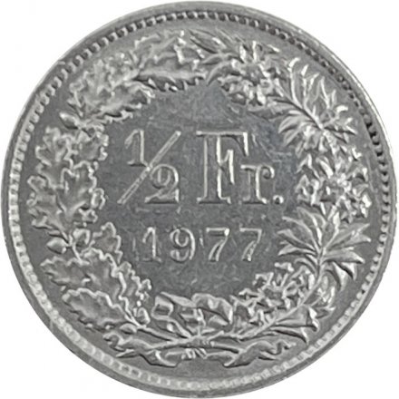 Швейцария 1/2 франка 1977 год