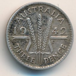 Австралия 3 пенса 1942 год