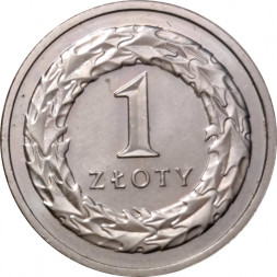 Польша 1 злотый 2014 год