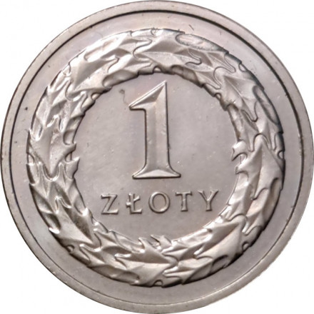 Польша 1 злотый 2014 год