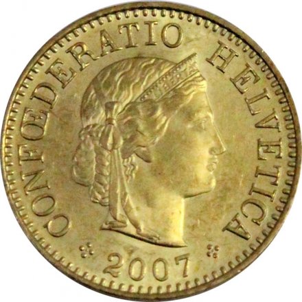 Швейцария 5 раппенов 2007 год