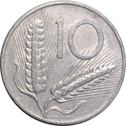 Италия 10 лир 1956 год Колосья