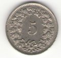 Швейцария 5 раппенов 1946 год