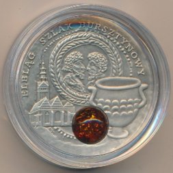 Ниуэ 1 доллар 2009 год - Янтарный путь. Эльблонг (вставка из янтаря)