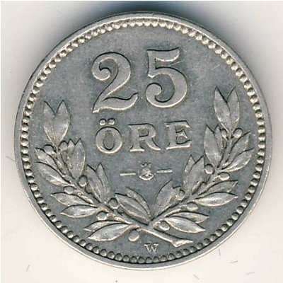 Швеция 25 эре 1910 год