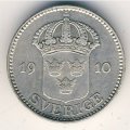 Швеция 25 эре 1910 год