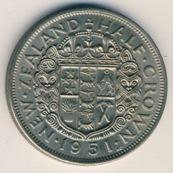 Новая Зеландия 1/2 кроны 1951 год