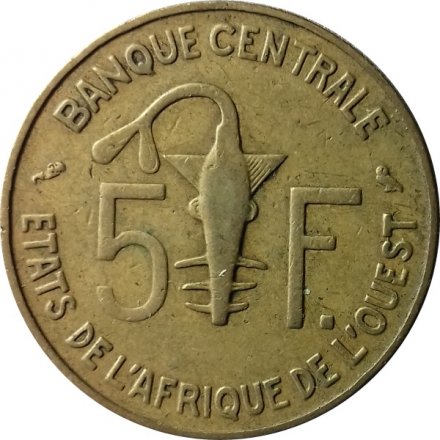 Западная Африка 5 франков 1969 год