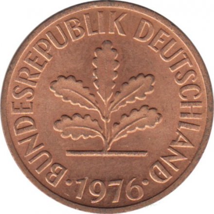 ФРГ 2 пфеннига 1976 год (D)