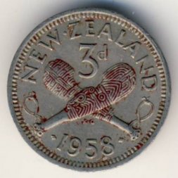 Новая Зеландия 3 пенса 1958 год