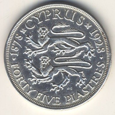 Кипр 45 пиастров 1928 год