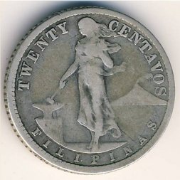 Филиппины 20 сентаво 1914 год