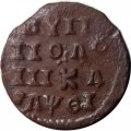 Полушка 1719 год ВРП Пётр I (1699 - 1725) - год буквами - F