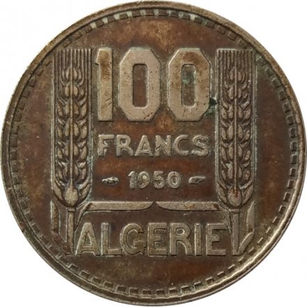 Алжир 100 франков 1950 год