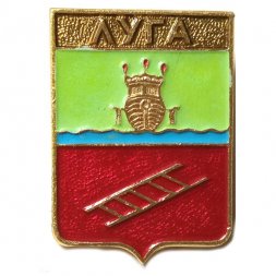 Значок Луга. Герб. Серия "Квадраты"