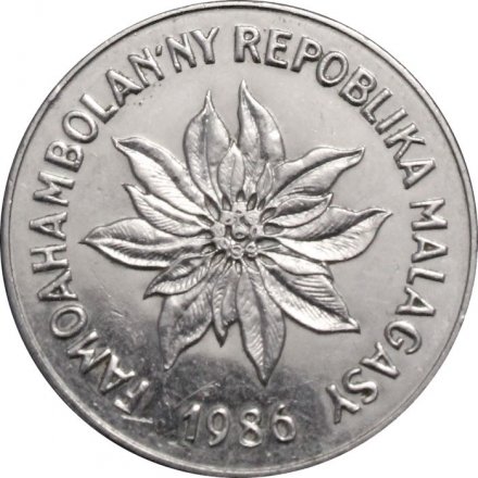 Мадагаскар 5 франков 1986 год