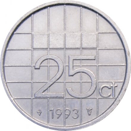 Нидерланды 25 центов 1993 год - Королева Беатрикс