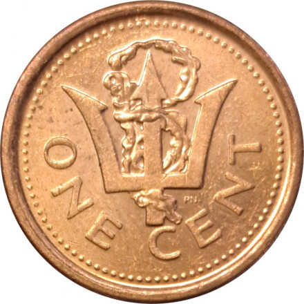 Барбадос 1 цент 2009 год - Трезубец Нептуна