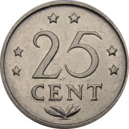 Антильские острова 25 центов 1984 год