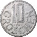 Австрия 10 грошей 1957 год