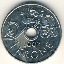 Норвегия 1 крона 2002 год