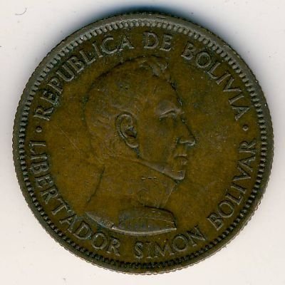 Боливия 10 боливиано 1951 год - Симон Боливар