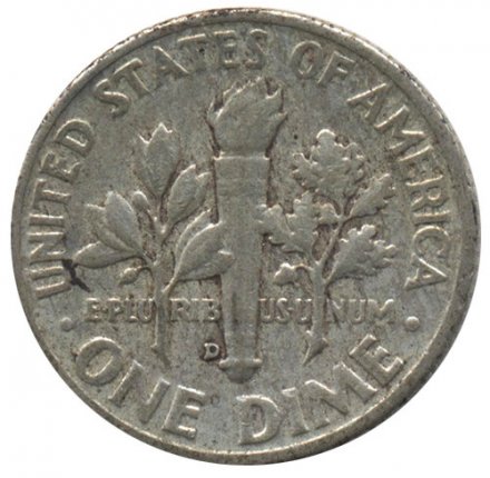 США 1 дайм (10 центов) 1956 год - Рузвельт (D)
