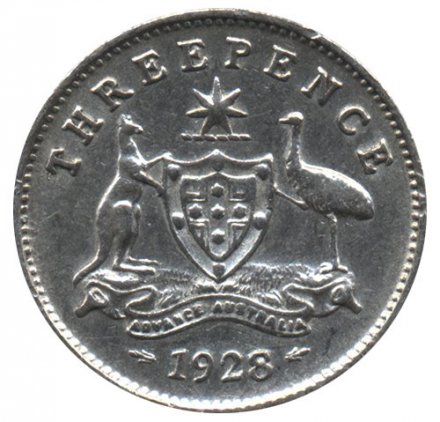 Австралия 3 пенса 1928 год