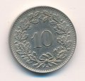 Швейцария 10 раппенов 1927 год