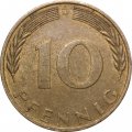ФРГ 10 пфеннигов 1969 год - D