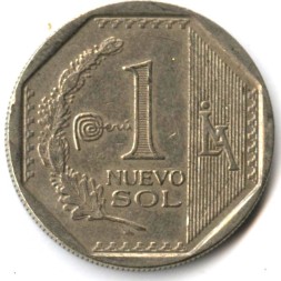 Монета Перу 1 новый соль 2014 год